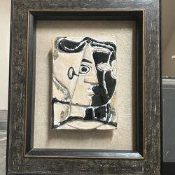  Lam Lee framed ceramic decorative piece a tribute to Pablo Picasso's cubist art