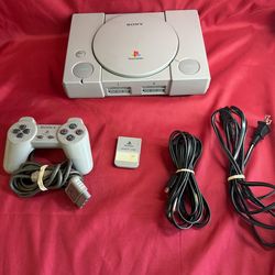 Playstation 1 System - Cords and Controller