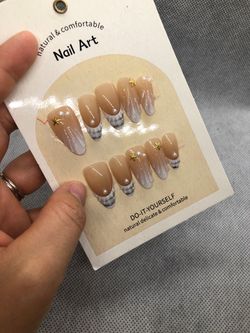 Size L custom made press on nails