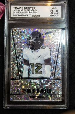 2023 Leaf Metal Travis Hunter Silver Disco RC #RS-57 #19/25 CCG Graded 9.5