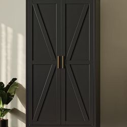 ❤️‍🔥 " Kitchen Pantry Cabinet, Farmhouse Metal Storage Cabinet with 2 Doors and 3 Adjustable Shelves, Metal Pantry Closet Cabinets for Kitchen Bathro