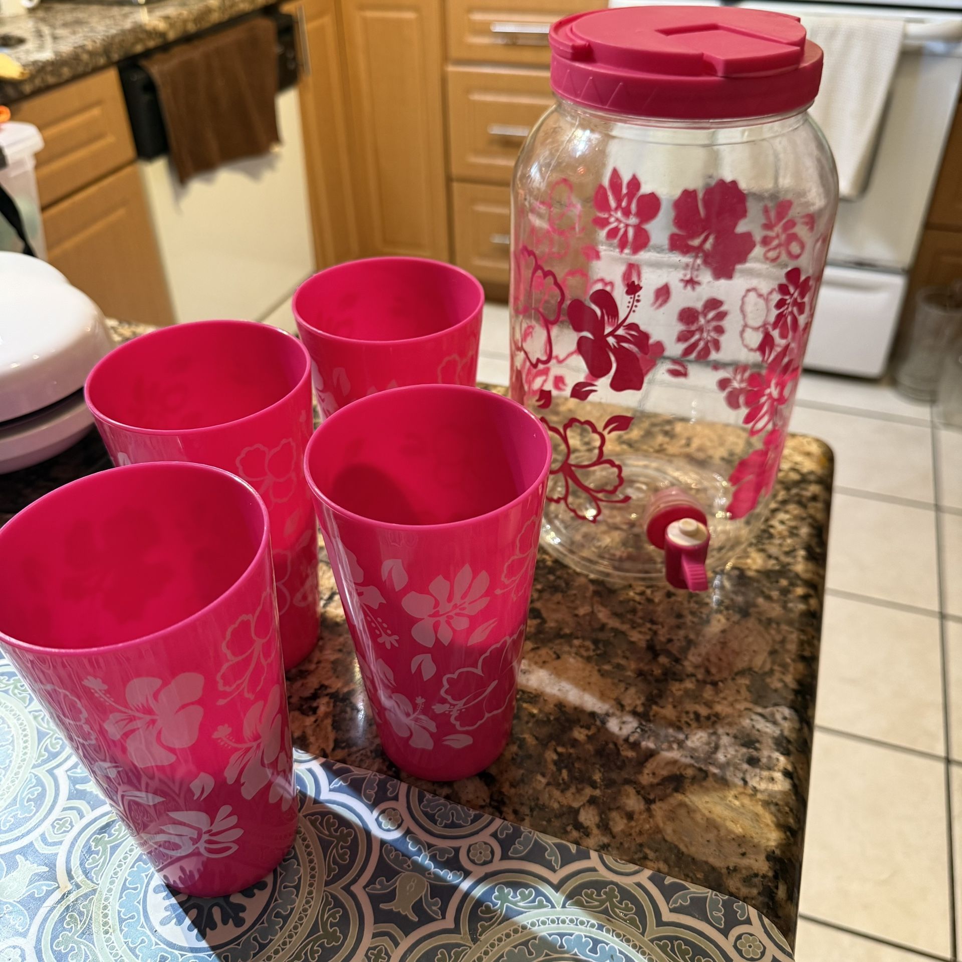 Jarra Para Líquidos Con Vasos A Juego