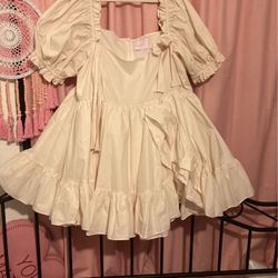 (shoot Offers)Pink Buttercream Selkie Dress 3XL Women’s Luxury Dress 
