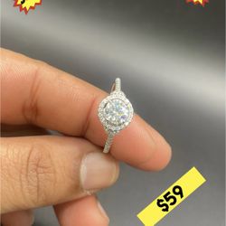 925 Silver Moissanite Diamond Ring