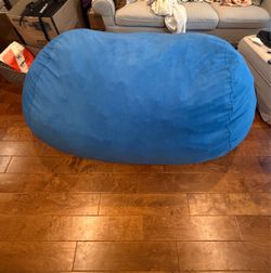 Chill Sack Bean Bag Chair 6' ... Memory Foam Lounger micro fiber cover Royal Blue NEW