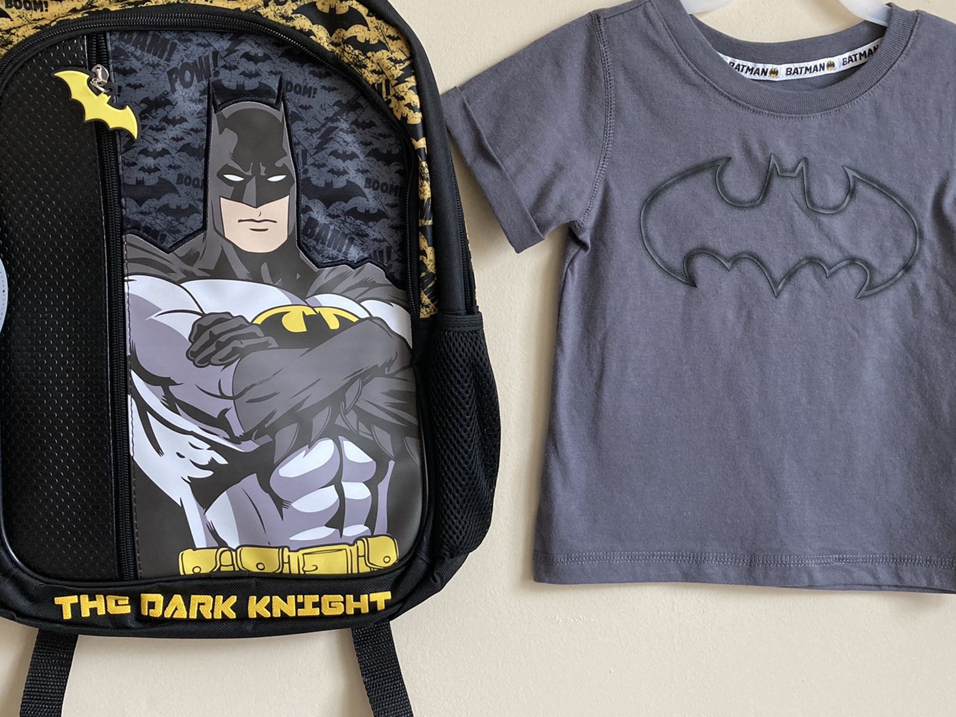 Batman Backpack And Batman Shirt 3T
