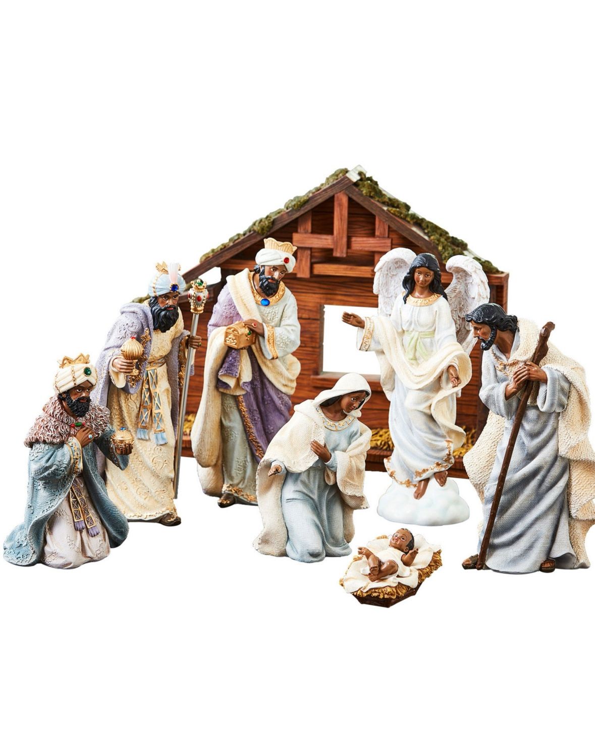 Members Mark 9 Pc Nativity Set Decor Multicultural Brand New In Box
