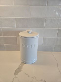 ✨️White Ceramic Coffee Canister with Lid ☕️✨️