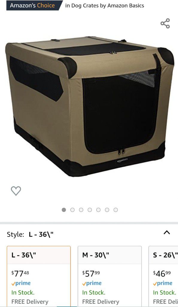 FREE Dog Travel Crate Large . Amazon Basics 