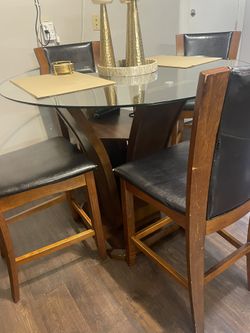 Dinning Set Brown Wood