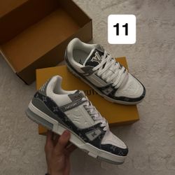 Grey And White LV Trainers 