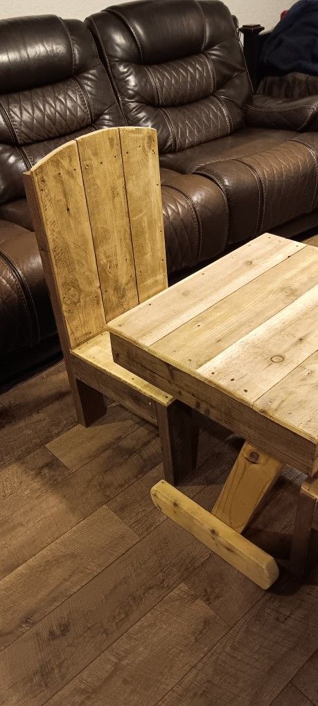 Kids Wooden Table & Chairs Set 