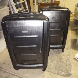 Set Of Hard Case Samsonite Large Suitcases