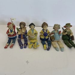 Set Of 6 Shelf Sitter Mom Grandma Lady Collectible Figurine WMG Primitive 2003