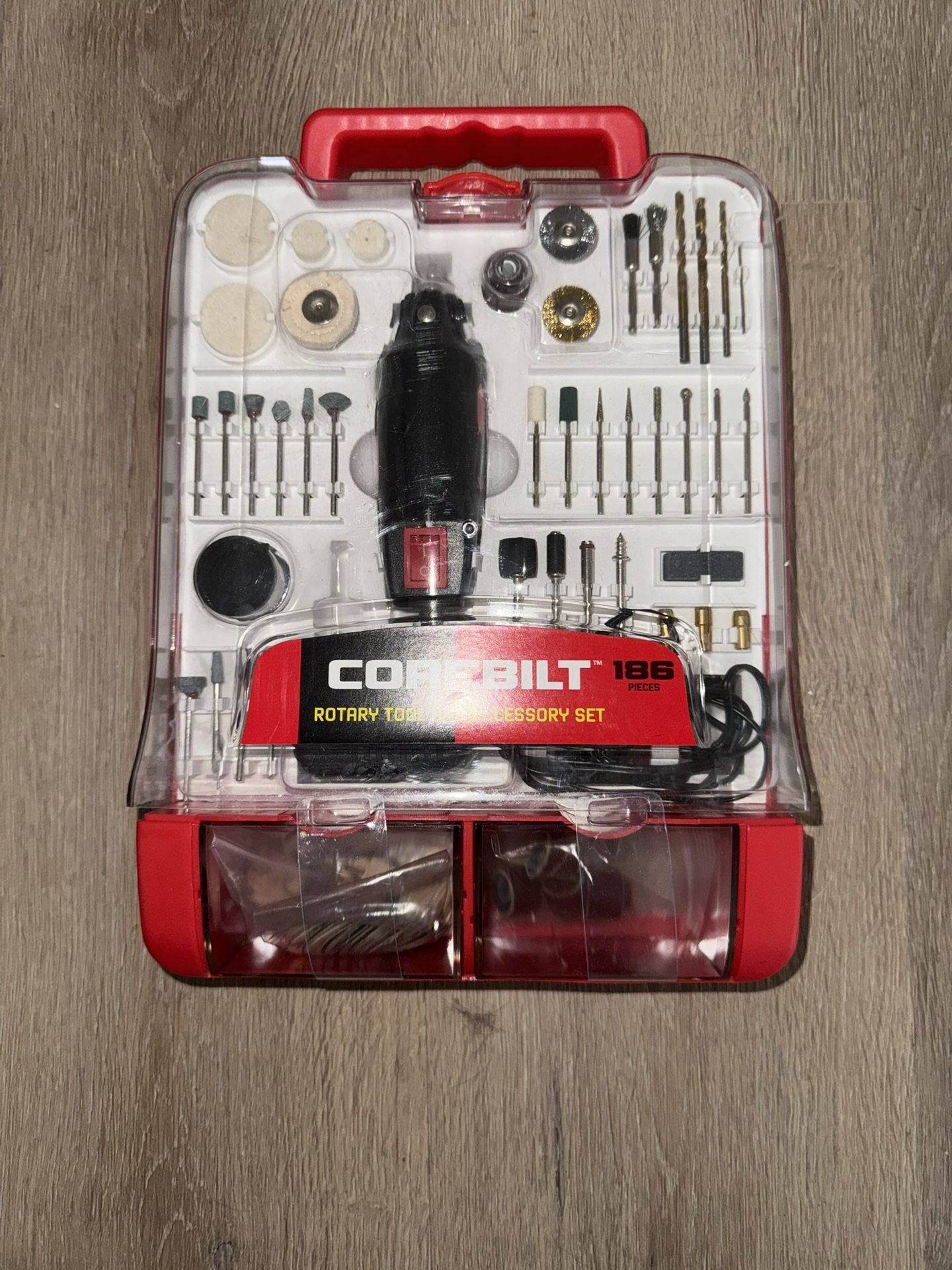 Corebilt Rotary Tool and Accessory Set – 186 Pieces