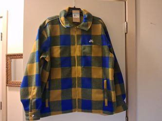 Men's nike SB essential skate shirt jacket flannel size medium brand new yellow blue