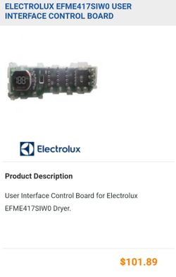 Electrolux EFME417SIW0 Dryer Controler