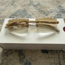 Brown tint white buffalo cartier glasses diamond cut
