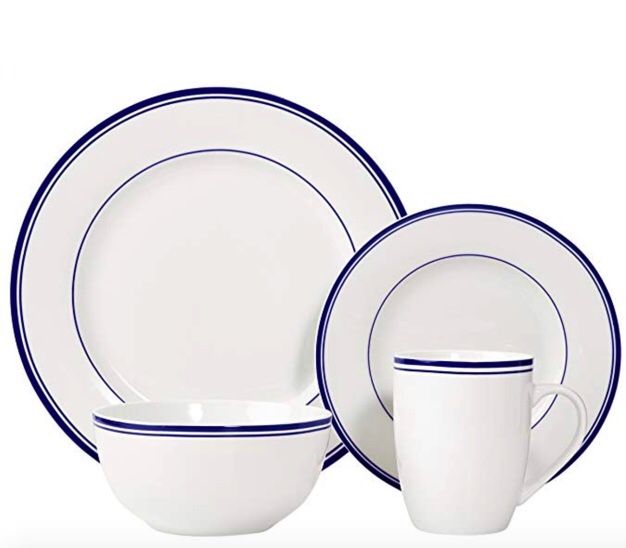 NEW with original box, Amazon basics Dinnerware, plates, bowls, mugs