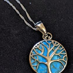 NEW!! Turquoise Tree Of Life Necklace 