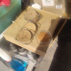 7 MCM  Acrylic And Cork Coasters