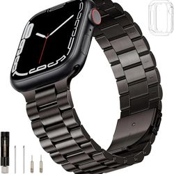 SUNFWR Compatible with Apple Watch Band 45mm 44mm 42mm for Men Women, Stainless