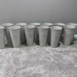 12 Galvanized Metal Flower Vases (wedding) 