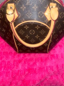 Louis Vuitton Monogram Handbag Purse Brown Leather Authentic