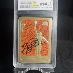 1996-97 Fleer 23KT Gold Michael Jordan Rookie Autograph WCG 10 Chicago Bulls