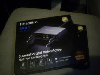 HATALKIN- 8 in 1 supercharged retractable Multi port Charging Hub