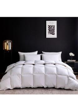 Feather Down Fiber Comforter Queen Size,Hotel Style Bedding Comforter（new)