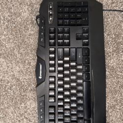 SportsBot Gaming Keyboard SS301 Black USB with Blue LED Backlit Tested