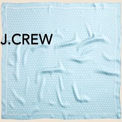🌞(NEW) WOMEN’S J.CREW CITY BLUE MICRO DOT OVERSIZED 100% SILK BANDANA - SIZE: 30”x30”🌞