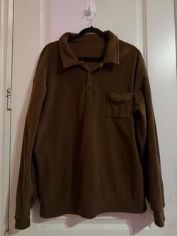 Men’s L brown  dressshirt jacket thing
