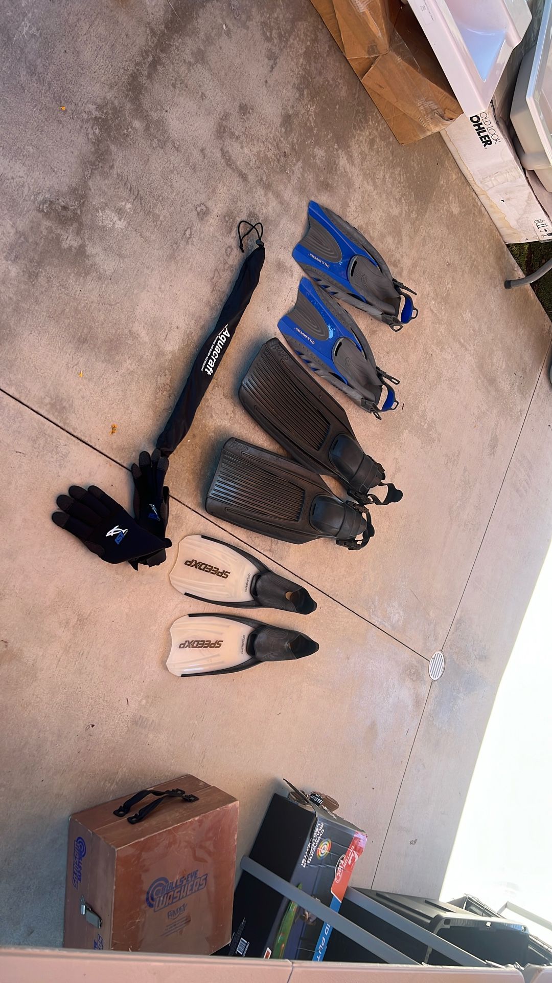 Scuba Snorkeling Fins And Hawaiian Sling
