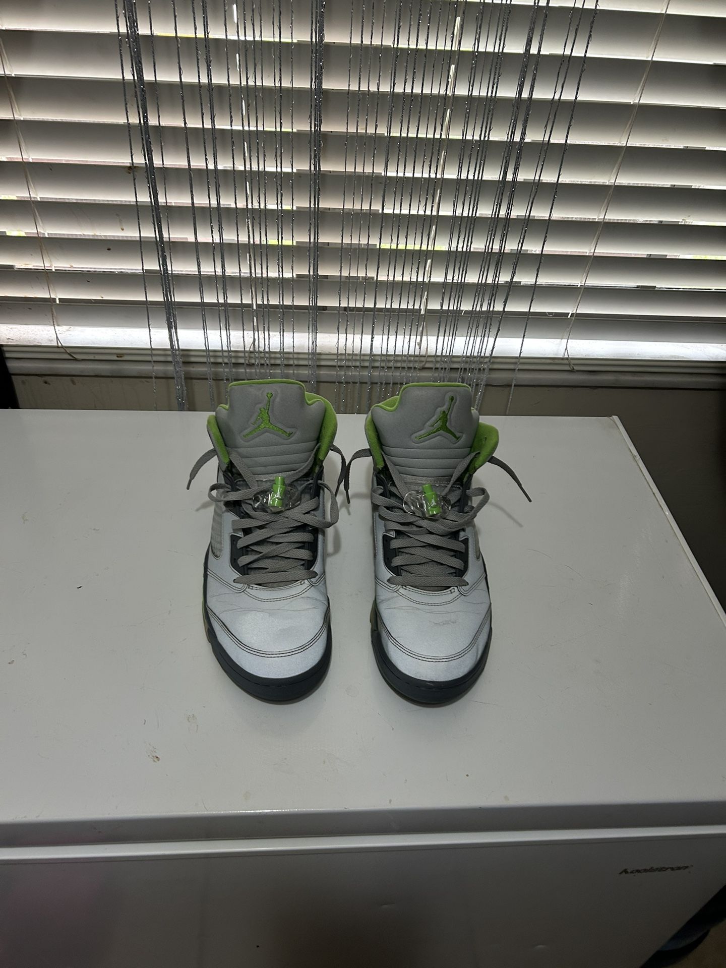 Jordans Retro 5 Green Bean 3M Silver Flint Reflective
