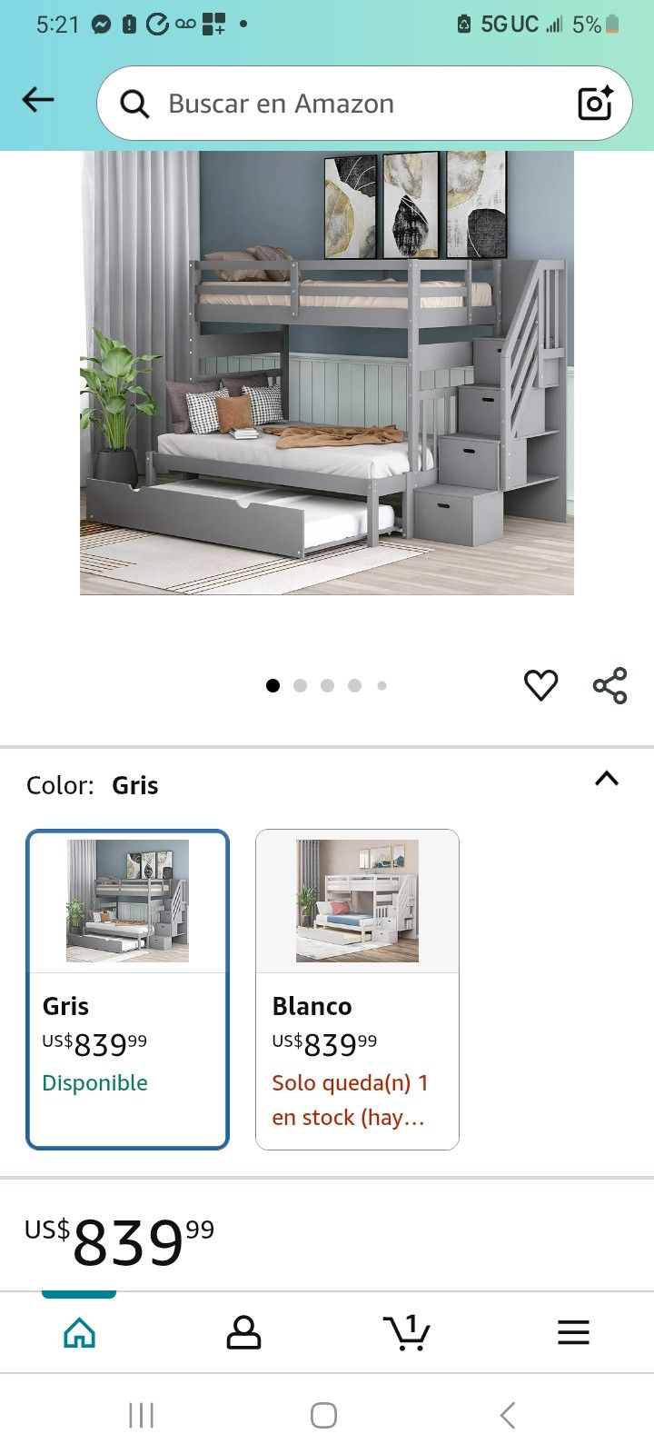 5 Months Used Bunker Bed