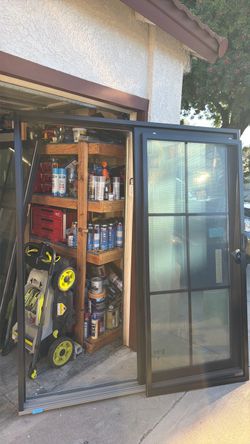 Anderson Sliding Glass Door XO Dual Pane with grids Block Frame