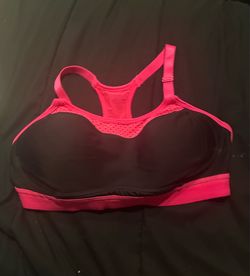 Champion Show-Off Mesh Racerback Sports Bra in Black and Neon Pink - Size Small