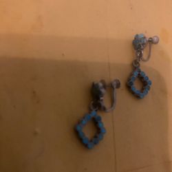 1850s Sterling & Tourquoise Earrings 