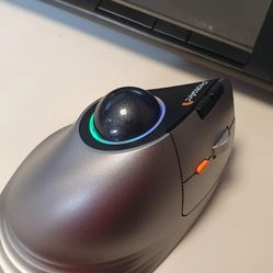 ProtoArc Vertical Wireless Trackball Mouse, EM05 RGB Bluetooth Ergonomic Rollerb