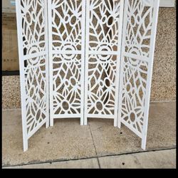 4 panels wood room divider (64"W×67"H)