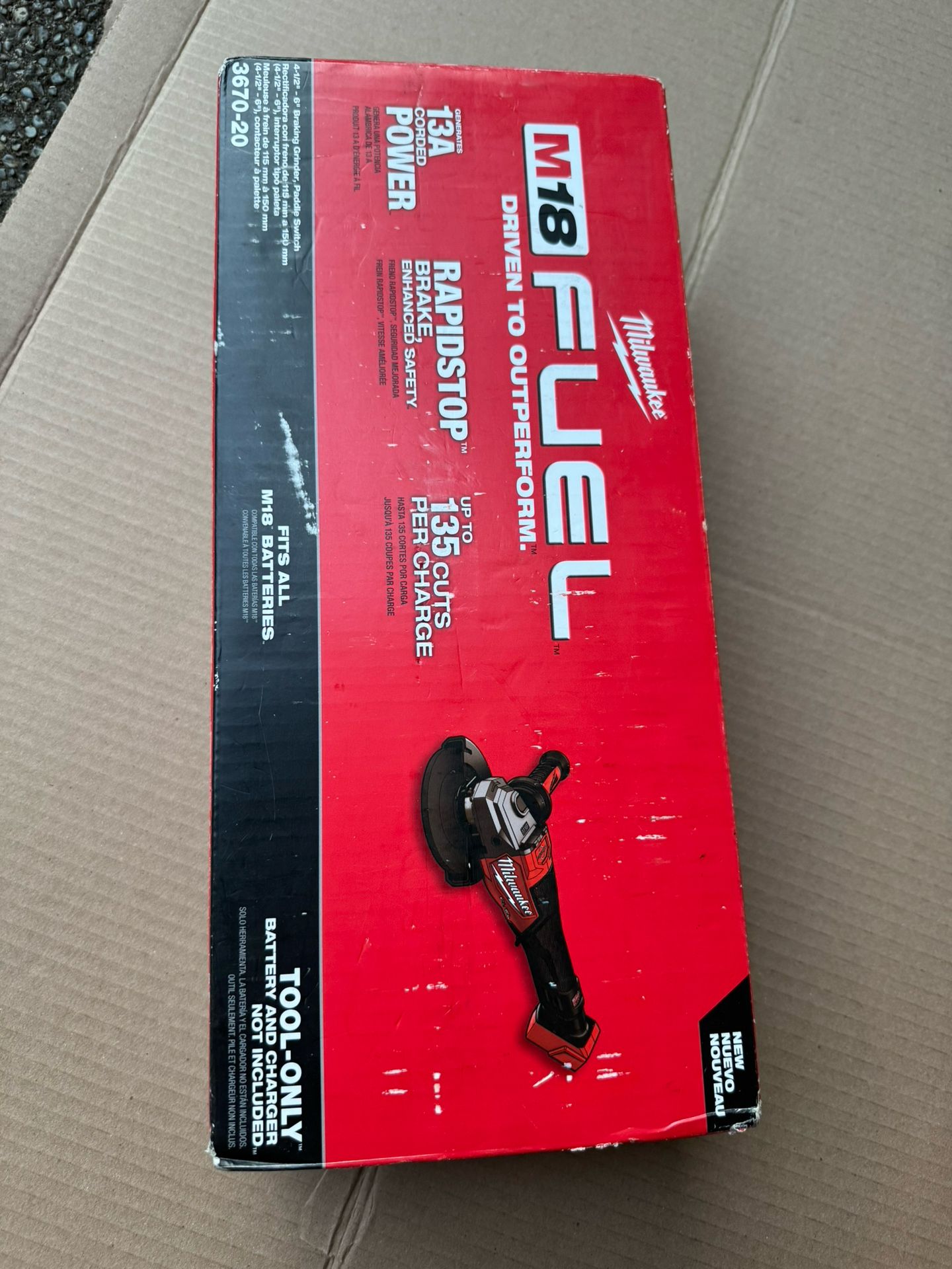 Milwaukee M18 FUEL 18-Volt Lithium-Ion Brushless Cordless 4-1/2 in./6 in. Braking Grinder with Paddle Switch (Tool-Only)