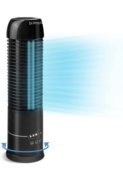 DR.PREPARE 16" Small Tower Fan, 3 Speeds with Timers, 70° Oscillating Fan for Indoors, Personal Desk Fans, Portable Bladeless Table Fans for Home, Off