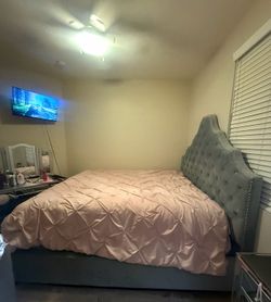 Gray Princess Call king bed frame and free mattress