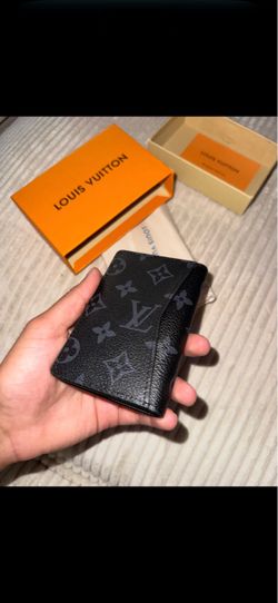 Black Louis Vuitton bifold pocket organizer with box and dustbag