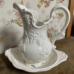 Vintage Pitcher And Dish