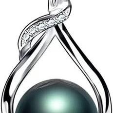 BRAND NEW!S925 Sterling Silver 5xA Grade Tahitian Black Pearl Necklace 