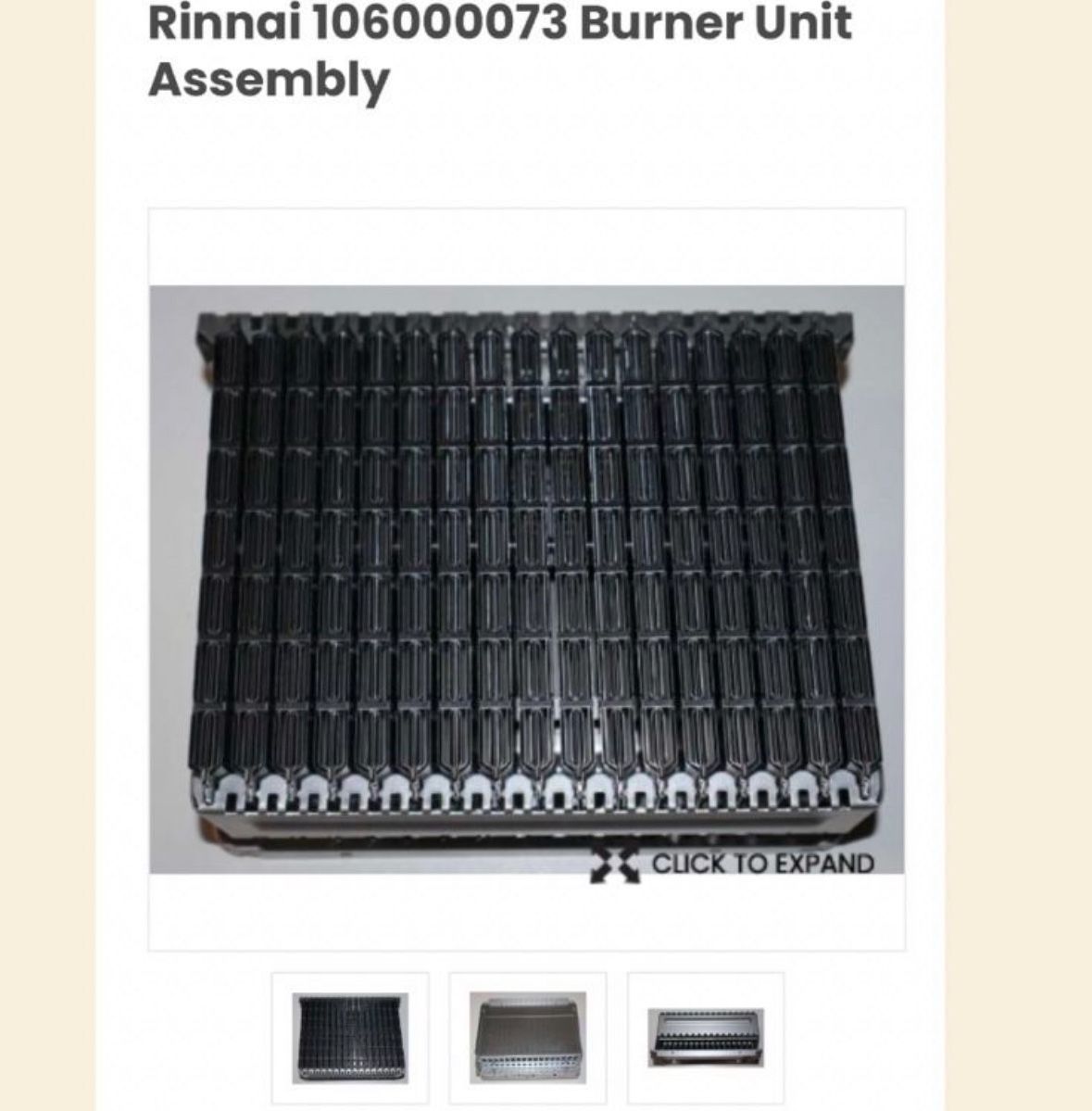 NEW Rinnai 10(contact info removed) Burner Unit Assembly  (tankless Water Heater) 