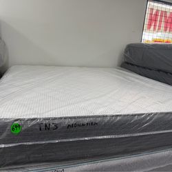 KING SIZE TUFT AND NEEDLE HYBRID MATTRESS & BOX SPRINGS BED SET